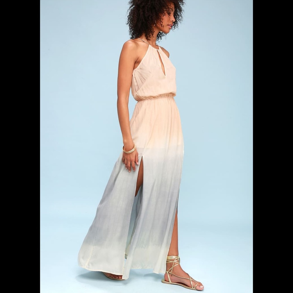 NWT Lulu’s Sunset Blush Maxi Dress